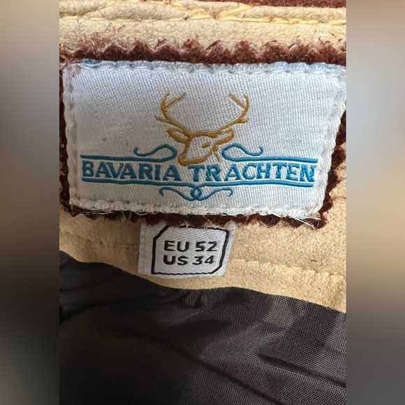 Bavaria Trachten Authentic Lederhosen 100% Leather Dark Brown Men’s 34 EU52 - Picture 12 of 14